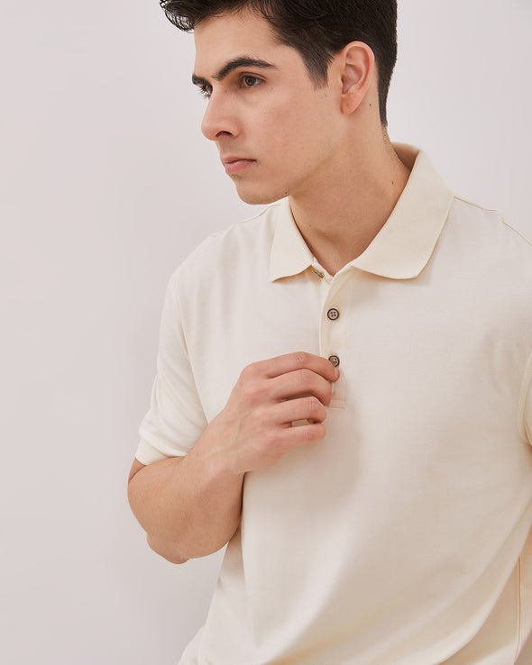 Men's Cream Polo Shirt