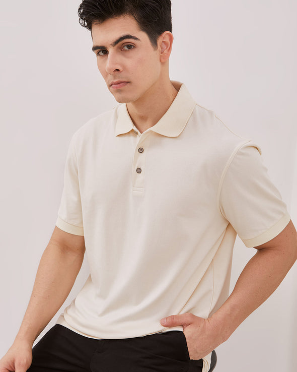 Men's Cream Polo Shirt