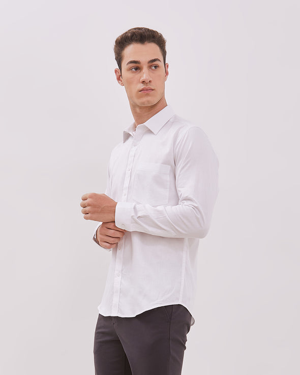 Men's White Long Sleeve Shirt