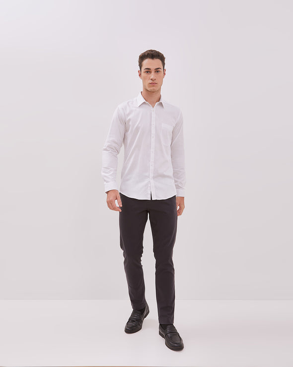 Men's White Long Sleeve Shirt