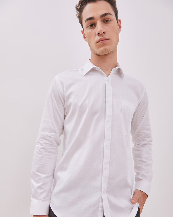 Men's White Long Sleeve Shirt