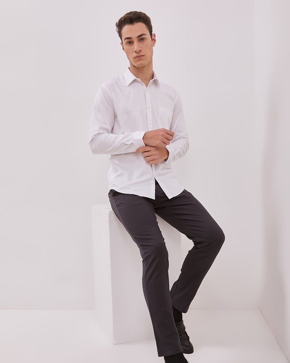 Men's White Long Sleeve Shirt