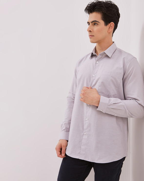 Men's Light Gray Short Sleeved Shirt