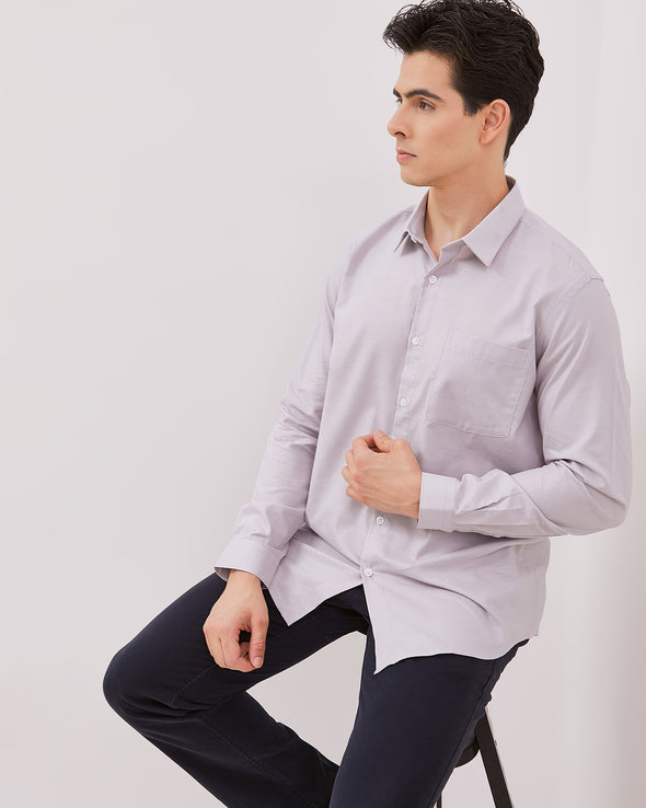 Men's Light Gray Short Sleeved Shirt