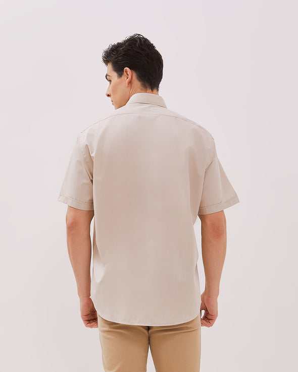Men's Cream Short Sleeved Shirt