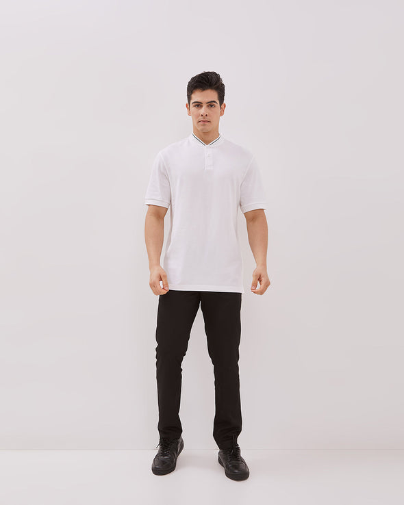 Men's Off-White Short Sleeve Polo Shirt