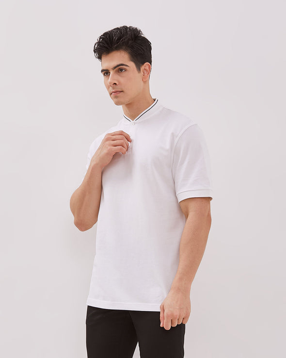 Men's Off-White Short Sleeve Polo Shirt