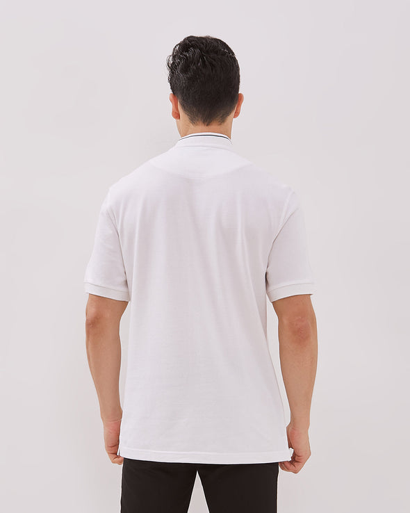 Men's Off-White Short Sleeve Polo Shirt
