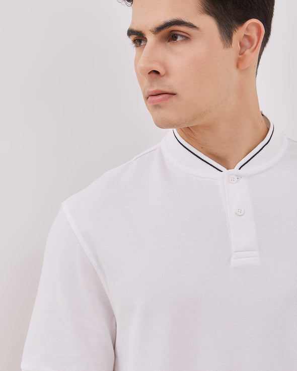 Men's Off-White Short Sleeve Polo Shirt