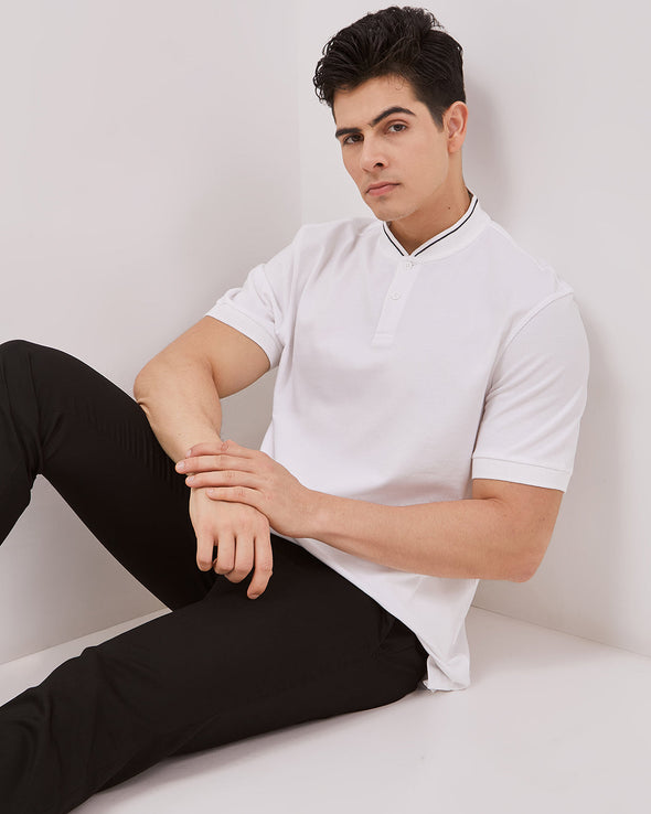 Men's Off-White Short Sleeve Polo Shirt