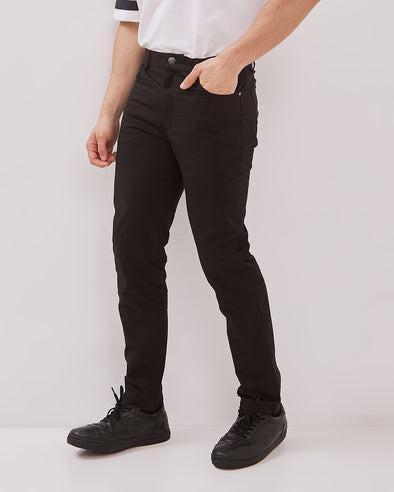 Men's Black Chinos Slim Fit Trousers
