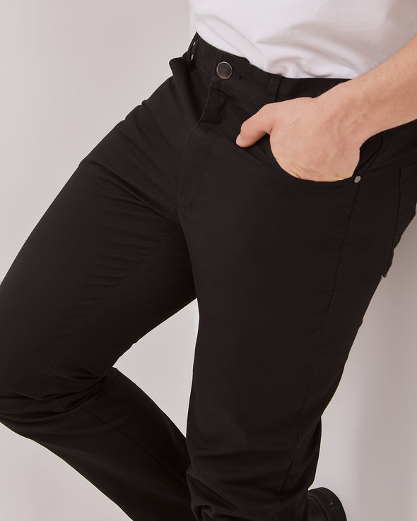 Men's Black Chinos Slim Fit Trousers