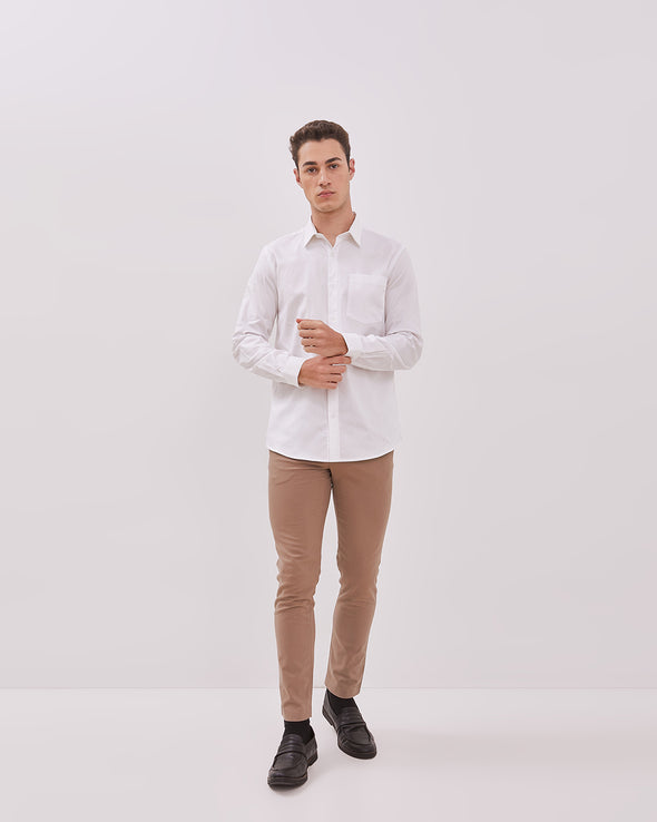 Men's White Long Sleeve Shirt