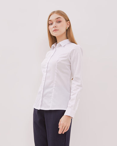 Women's White Long Sleeved Shirt