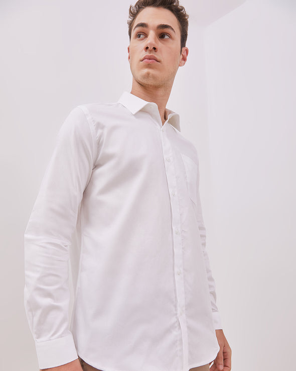 Men's White Long Sleeve Shirt