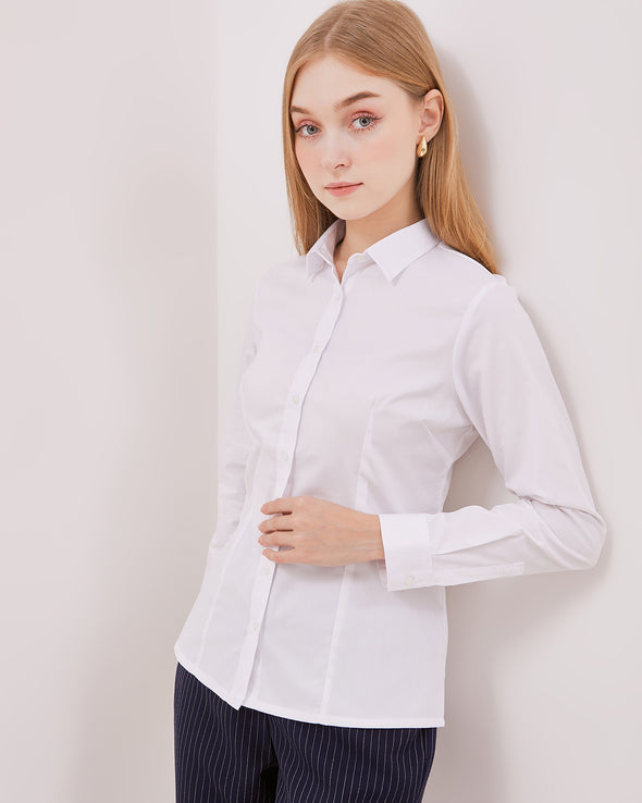Women's White Long Sleeved Shirt