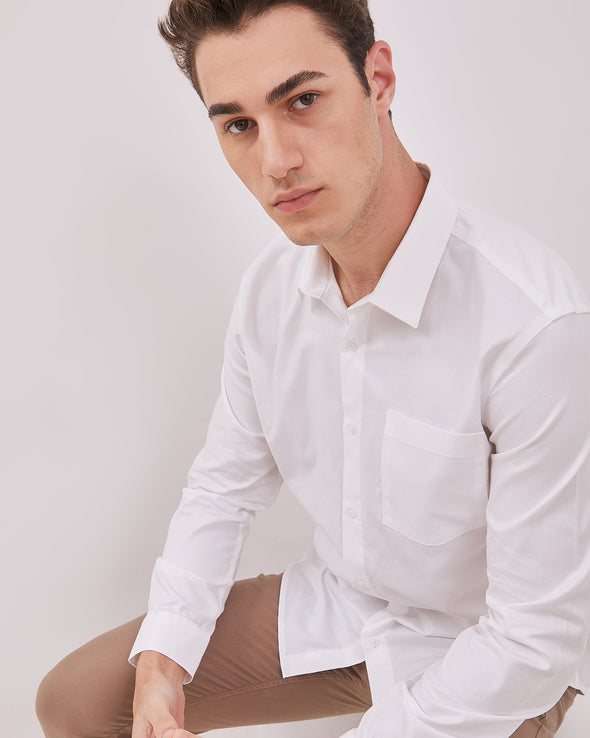 Men's White Long Sleeve Shirt