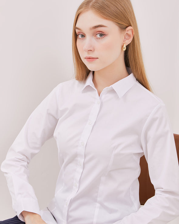 Women's White Long Sleeved Shirt