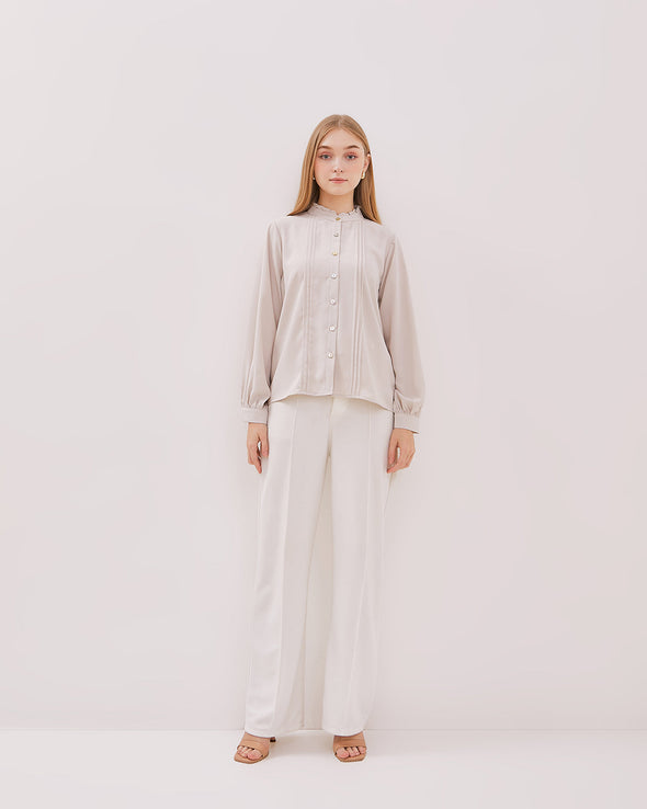 Women's Cream Long Sleeved Shirt