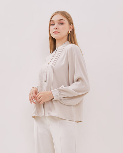 Women's Cream Long Sleeved Shirt
