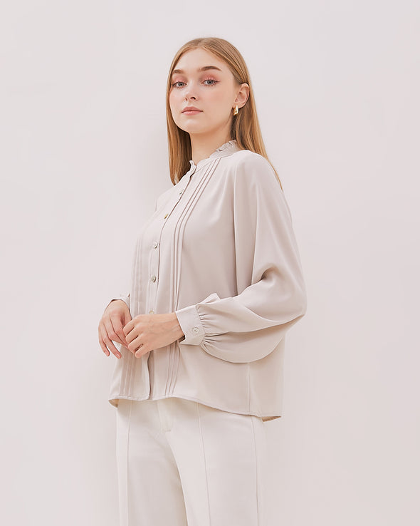 Women's Cream Long Sleeved Shirt