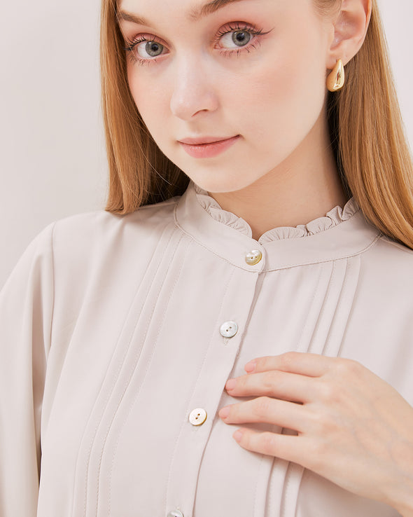 Women's Cream Long Sleeved Shirt