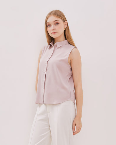 Women's Pink Sleeveless Shirt