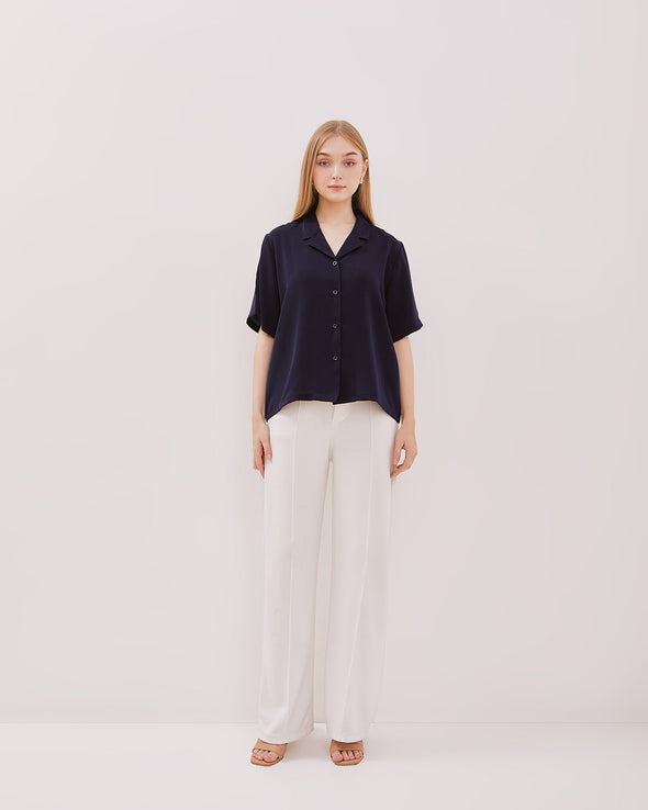 Women's Navy Short Sleeved Shirt