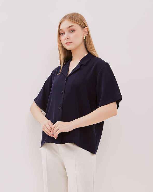 Women's Navy Short Sleeved Shirt