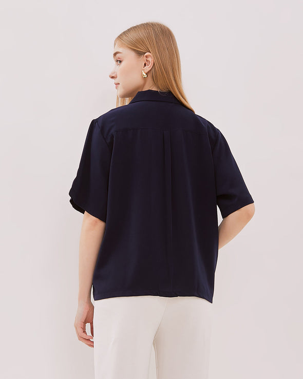 Women's Navy Short Sleeved Shirt