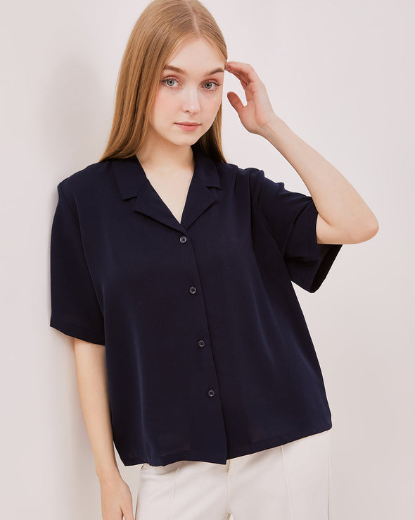 Women's Navy Short Sleeved Shirt