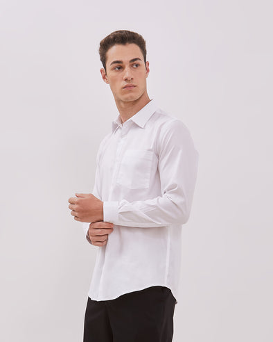 Men's White Long Sleeve Shirt