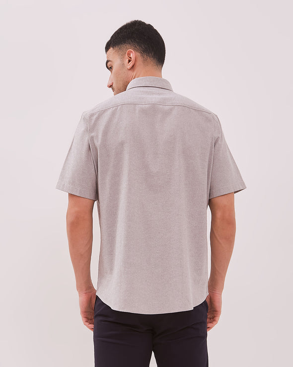 Men's Grey Short-Sleeved Shirt