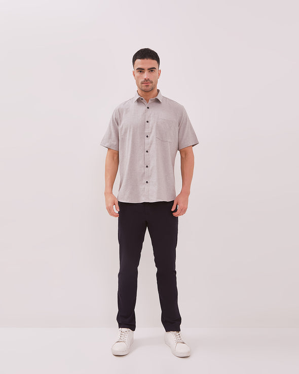 Men's Grey Short-Sleeved Shirt