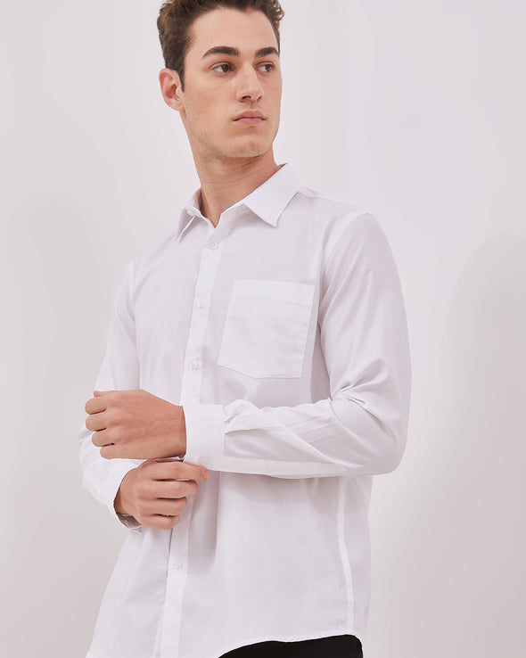Men's White Long Sleeve Shirt