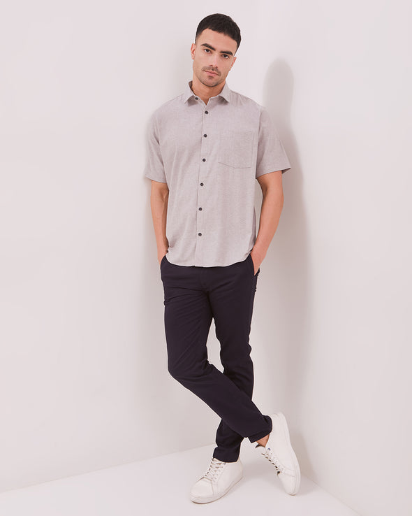 Men's Grey Short-Sleeved Shirt