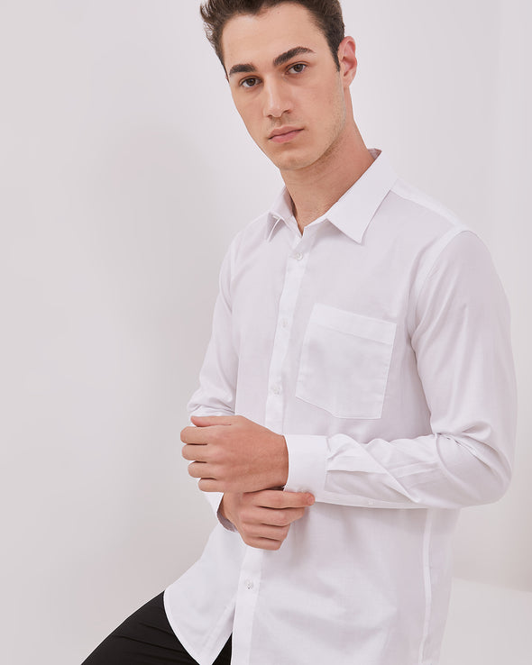 Men's White Long Sleeve Shirt