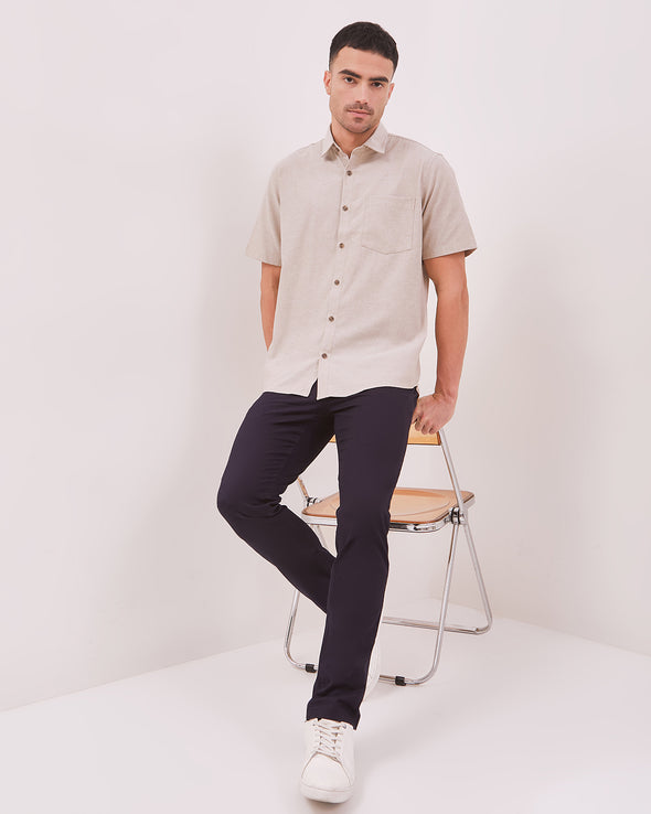 Men's Cream Short Sleeve Shirt