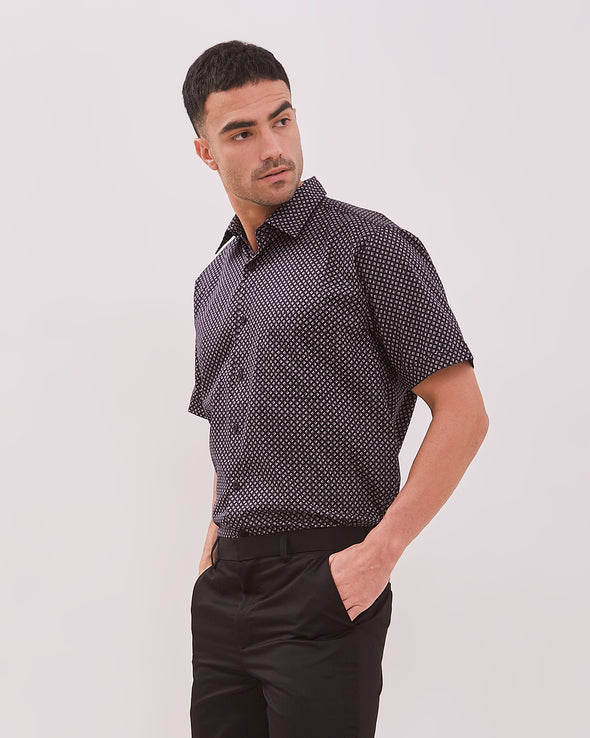 Men's Short Sleeve Shirt Regular Fit Navy