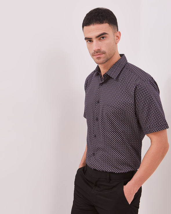 Men's Short Sleeve Shirt Regular Fit Navy