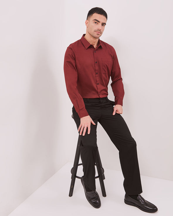Men's Red Long-Sleeved Shirt