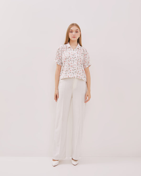 Women's White Short Sleeved Shirt