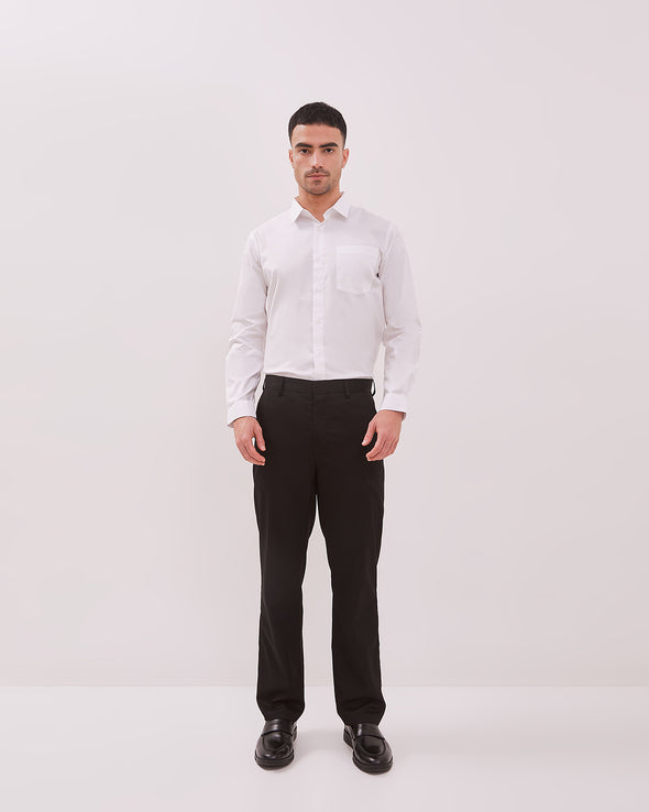 Men's White Regular Fit Long-Sleeved Shirt