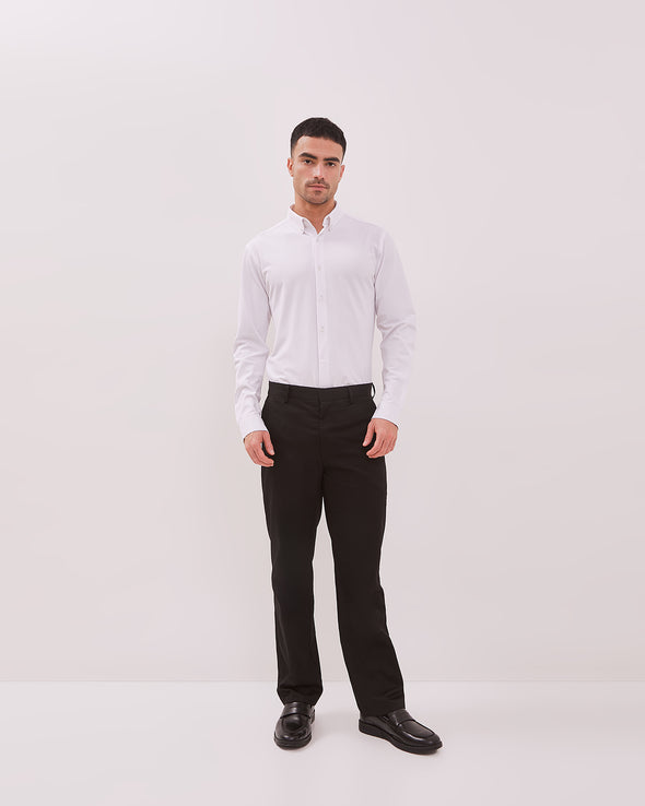 4-Way Stretch Slim Long Sleeve Shirt White