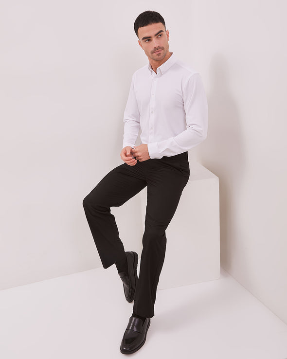 4-Way Stretch Slim Long Sleeve Shirt White