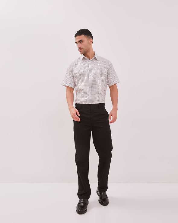 Men's White Regular Fit Short Sleeve Shirt