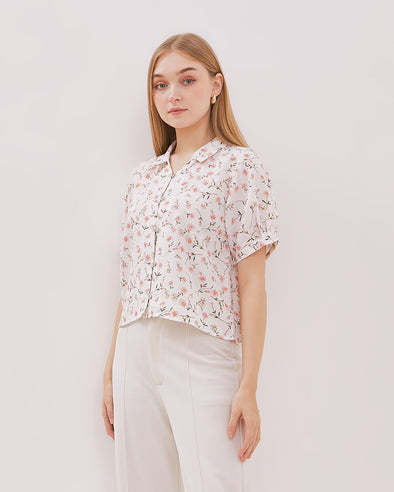 Women's White Short Sleeved Shirt
