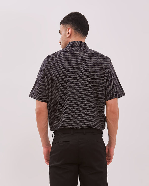 Men's Blue Short-Sleeved Shirt