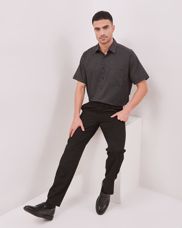 Men's Blue Short-Sleeved Shirt