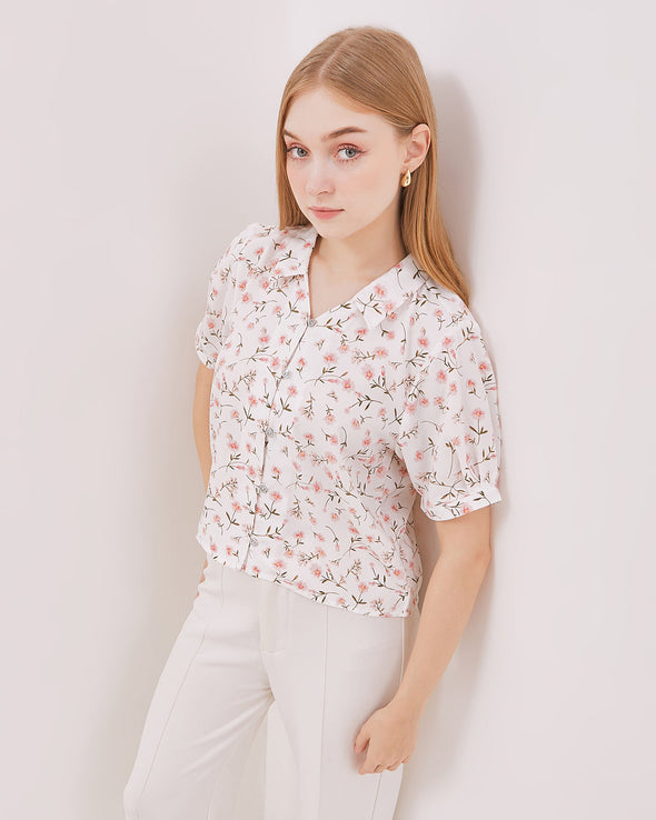 Women's White Short Sleeved Shirt